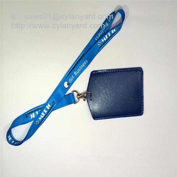 Buy cheap Sub printing neck lanyard with leather id badge, 2 sides sub print flat lanyards, from wholesalers