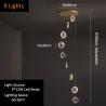Buy cheap Luxury Crystal Chandelier For Staircase Gold Black Home drop light circle led light lamp(WH-NC-66) from wholesalers