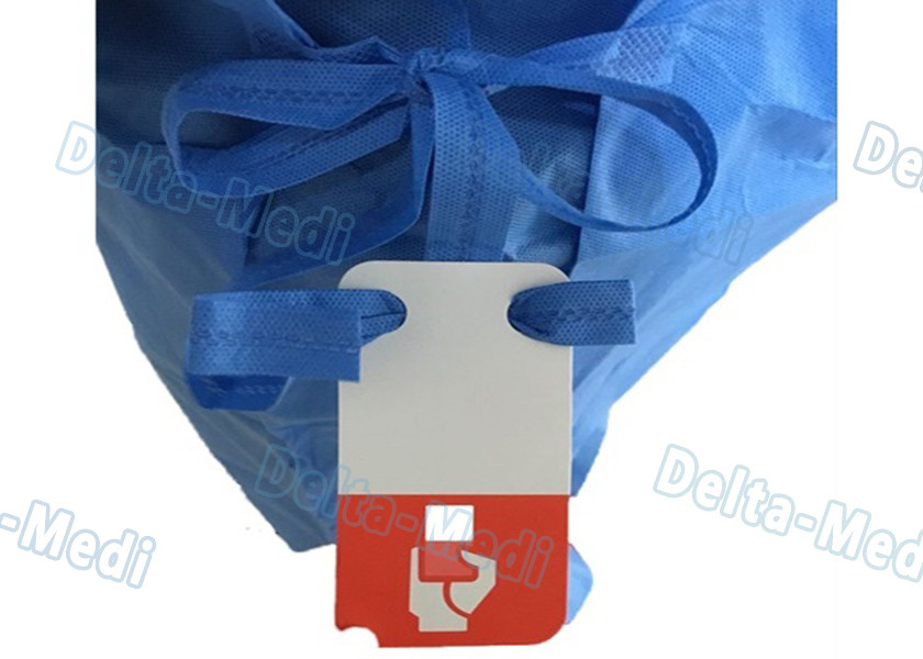 Tie On Disposable Sterile Gowns , Disposable Operating Gowns Wood Pulp Spunlace Fabric