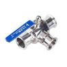Buy cheap Forged Sanitary SS304/SS316L L/T Type Tri Clamp Stainless Steel 3 Way Ball Valve 3A DIN from wholesalers