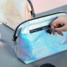 Buy cheap Portable Zippered PU Leather Holographic Cosmetic Bag from wholesalers