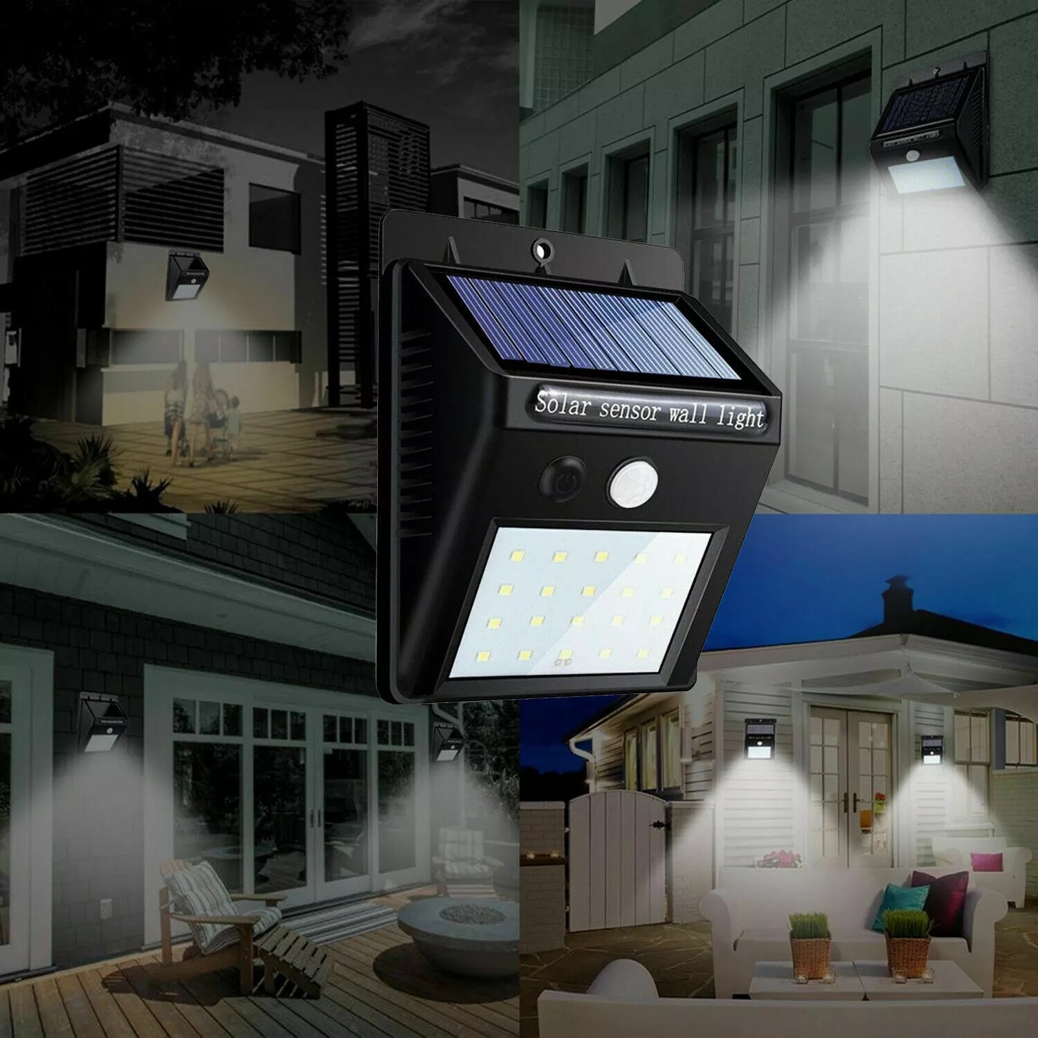 IP66 200lm 10ft Distance Solar Motion Sensor Wall Light 20 LED
