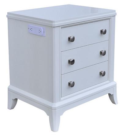 Buy cheap 3-Drawer White painted wooden night stand of hotel bedroom furniture,hospitality casegoods,bed side table from wholesalers