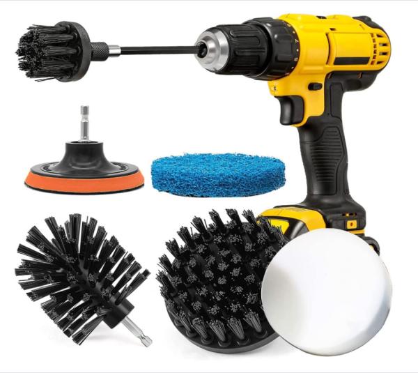 Buy cheap Extended Long Attachment Drill Scrubber Brush 6 Pack Black from wholesalers