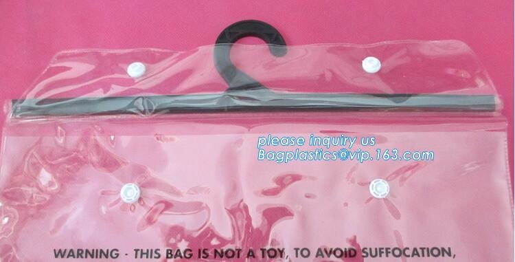 waterproof pvc swimwear bagwith hanger/pvc bikini bag/plastic bikini packaging bag plastic Zip lockk bag swimwear bagease