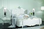 ISO 9001 Victorian Luxury European Bedroom Furniture White Silver Classic