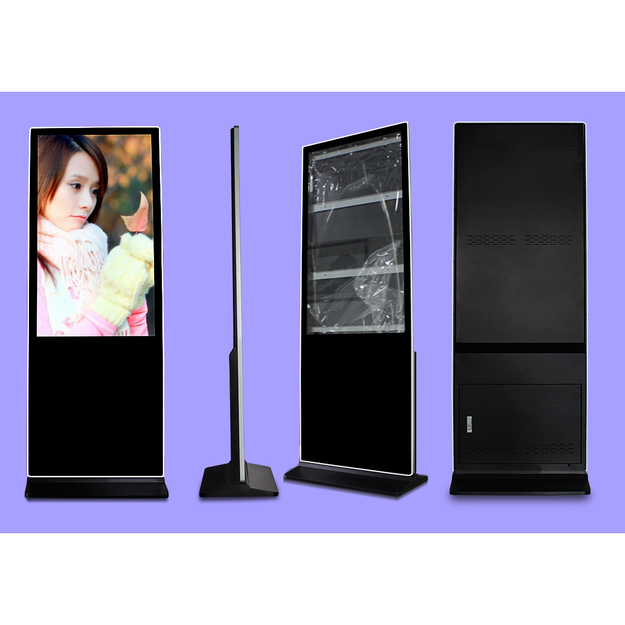 standing 43" inch all-in-one multi touch monitor interactive information advertising LCD kiosk with Android/Win11 OS