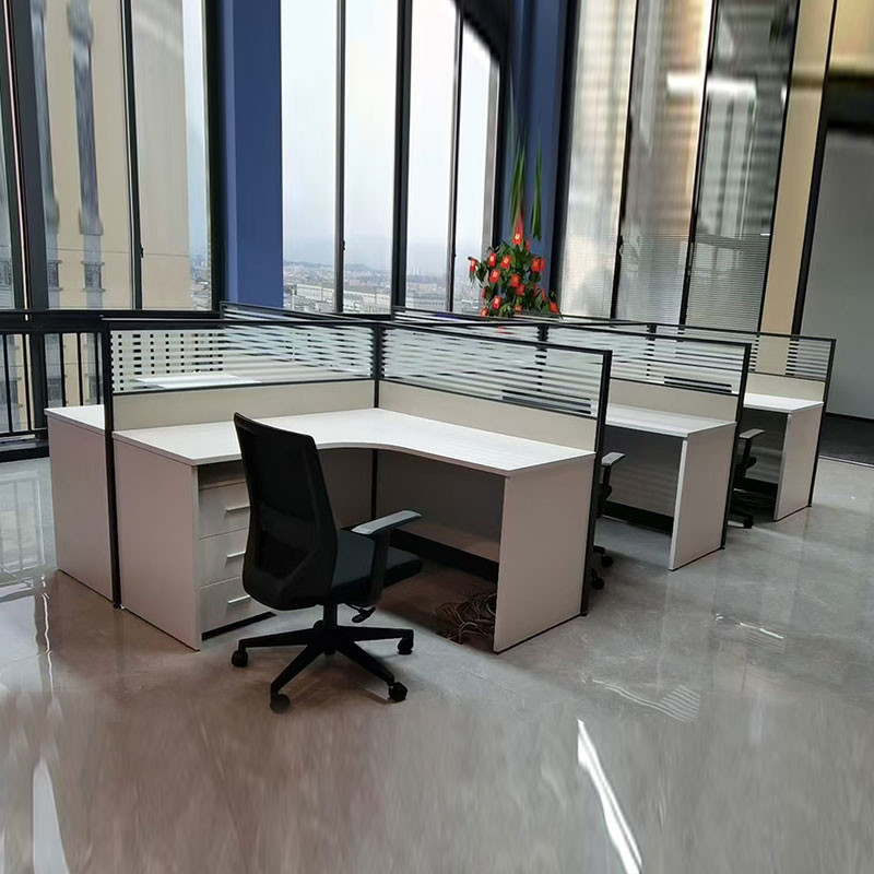 Open Office Staff Workstations Modular Glass Screen Workstations Desk