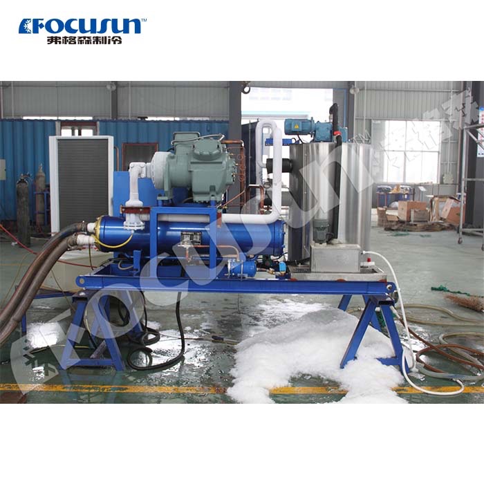 380V Voltage Focusun Seawater Marine 3T Flake Ice Machine with Video Outgoing-Inspection