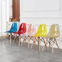 Buy cheap Clear Chair, Armless Acrylic Desk Chair with Golden Feet Swivel Molded Plastic product