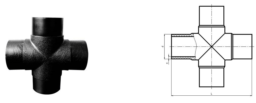 SDR11 Spigot PE Cross Fitting