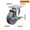 Buy cheap EDL Mini Caster Wheels 2inch 30kg Plate TPE Caster by Rigid , Swivel and Break type 202P-52 from wholesalers