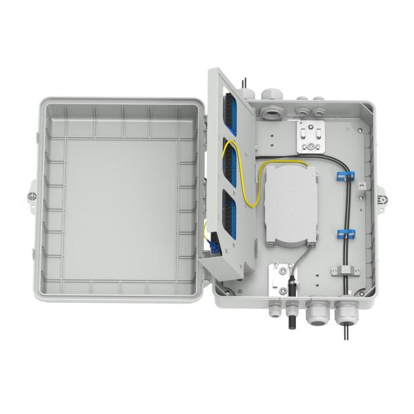 Gray 4 Port Fiber Optic Distribution Box IP65 Waterproof for Outdoor in Network