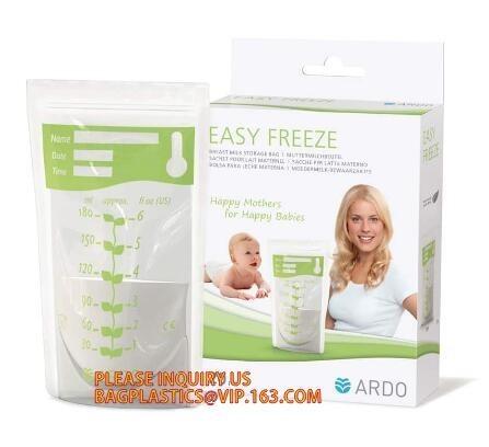 Buy cheap Custom Printing Food Grade Zipper Seal Stand Up Pouch 8oz Leak Proof Breast Milk Storage Bag,breast milk storage bags Mi from wholesalers