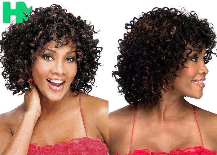 Mix Color Synthetic Short Curly Wigs For Wild Girl Customized Package