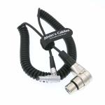 Coiled Twist Camera Power Cable Monitor Power Cable XLR 4 Pin Female To Right