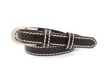 Eco - Friendly Womens Genuine Leather Belt / Slim Black Leather Belt