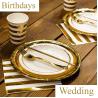 Buy cheap Bridal Showers Party Gold Wedding Disposable Dinnerware Sets from wholesalers