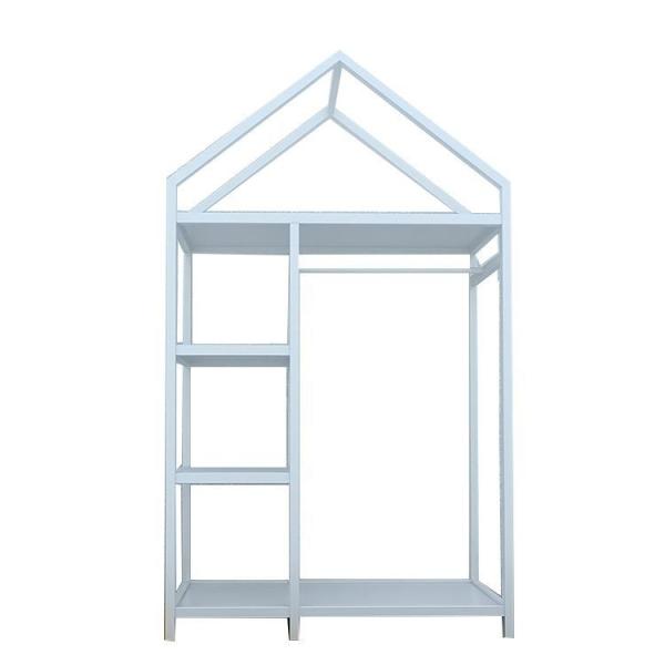 Buy cheap European Style Metal Display Racks And Stands White Garment Frame House Like Shape from wholesalers