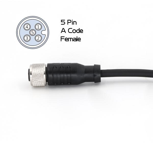 Buy cheap PVC M12 5 Pin Female Connector With Molded Cable Straight Pre Assembled Cable from wholesalers