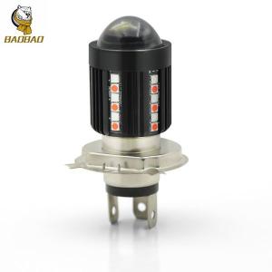 China White Yellow Doule Color LED Motorcycle Lamp H4 Headlight MINI Driving Bulb on sale