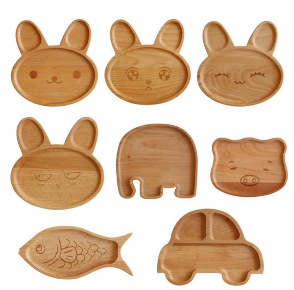 Buy cheap Beech Oak Walnut Breakfast Wooden Serving Plates Cute Shaped For Children from wholesalers