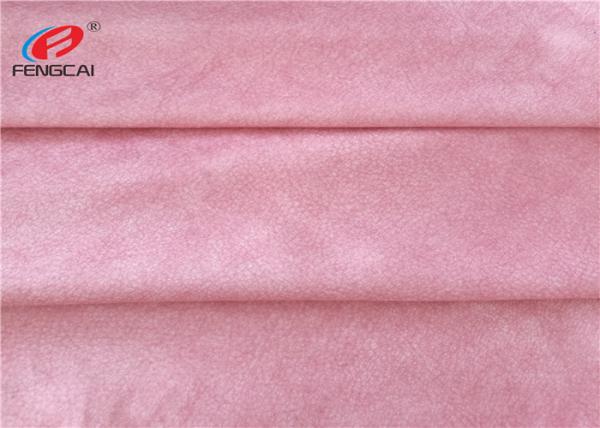 Buy cheap Pink Color 100% Printed Suede / Faux Suede Fabric For Sofa , Eco - Friendly from wholesalers