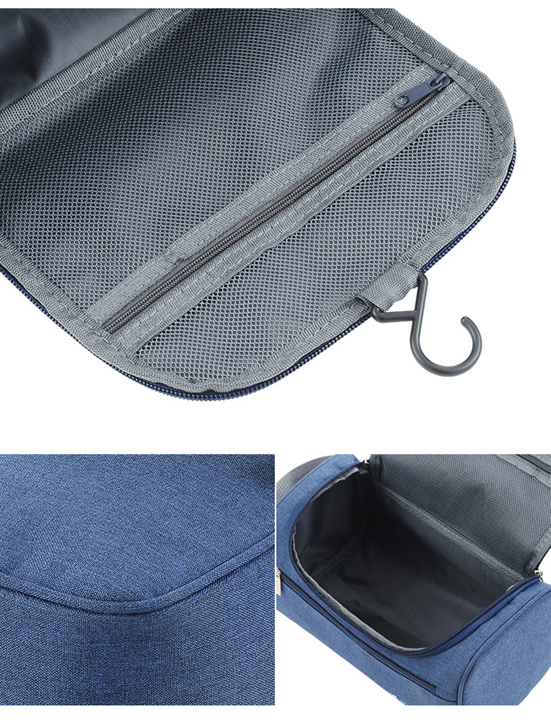 Mens Waterproof Oxford Hanging Travel Toiletry Bag With Hook