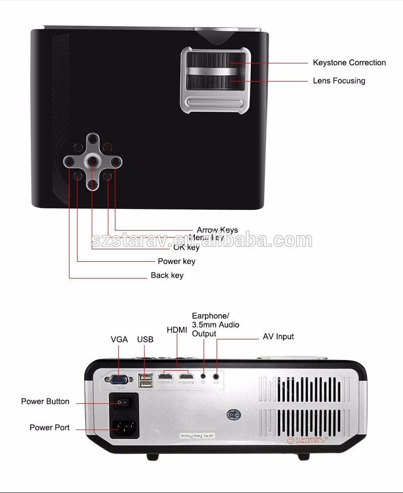 China home made video projector HDMI USB AV VGA projector cheap price