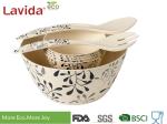 Heavy Metal Free Bamboo Salad Servers , Recycled Bamboo Serving Bowl Customized