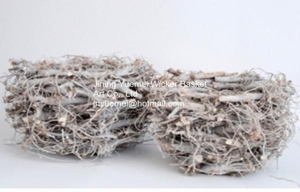 Buy cheap home dicorative wicker flower basket willow garden basket plant plastic lining manufacture from wholesalers