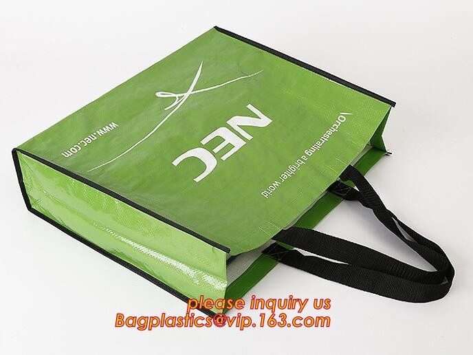 Factory custom recyclable folding laminated pp non woven bag shopping with heat transfer printing non woven fabric carry