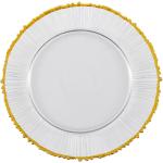 13 Inch Gold Rimmed Electroplated Crystal Glass Plates OEM