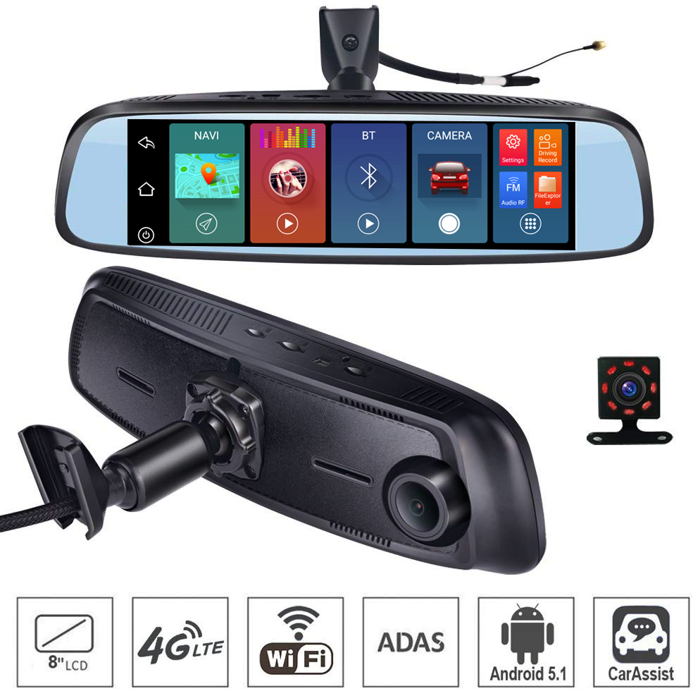 500mah Battery 2560*1440P Android Dash Cam With Motion Sensor