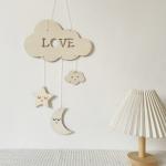 Nordic Modern Art Style Ins Wall Hanging Metal and Wooden Crafts Creative Moon
