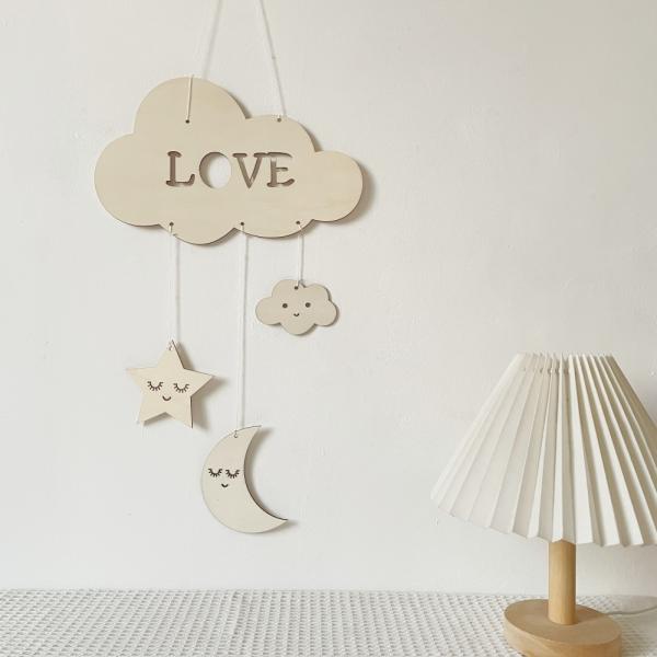 Buy cheap Nordic Modern Art Style Ins Wall Hanging Metal and Wooden Crafts Creative Moon Pendant for Home and Garden Decor from wholesalers