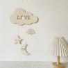 Buy cheap Nordic Modern Art Style Ins Wall Hanging Metal and Wooden Crafts Creative Moon Pendant for Home and Garden Decor from wholesalers