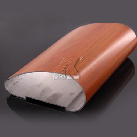 Wood Grain Aluminum Extrusion Profiles , Aluminum Exterior Handrails For Indoor