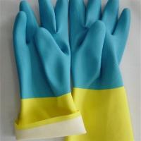 Buy cheap Kitchen Cleaning Neoprene Bicolor Industrial Glove 33Cm Length Chemical product