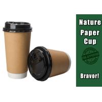 Buy cheap Two Wall Brown Kraft Paper Coffee Cups Accurate Color With Flat / Dome Lids product