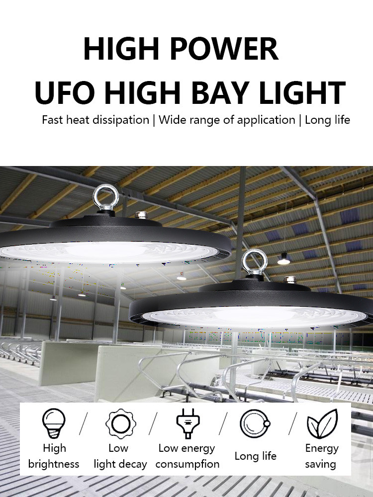 KCD Highbay Light Industrial White 100w 120w 150w 200w 300w 400w UFO LED Linear Industrial Led Round High Bay Light