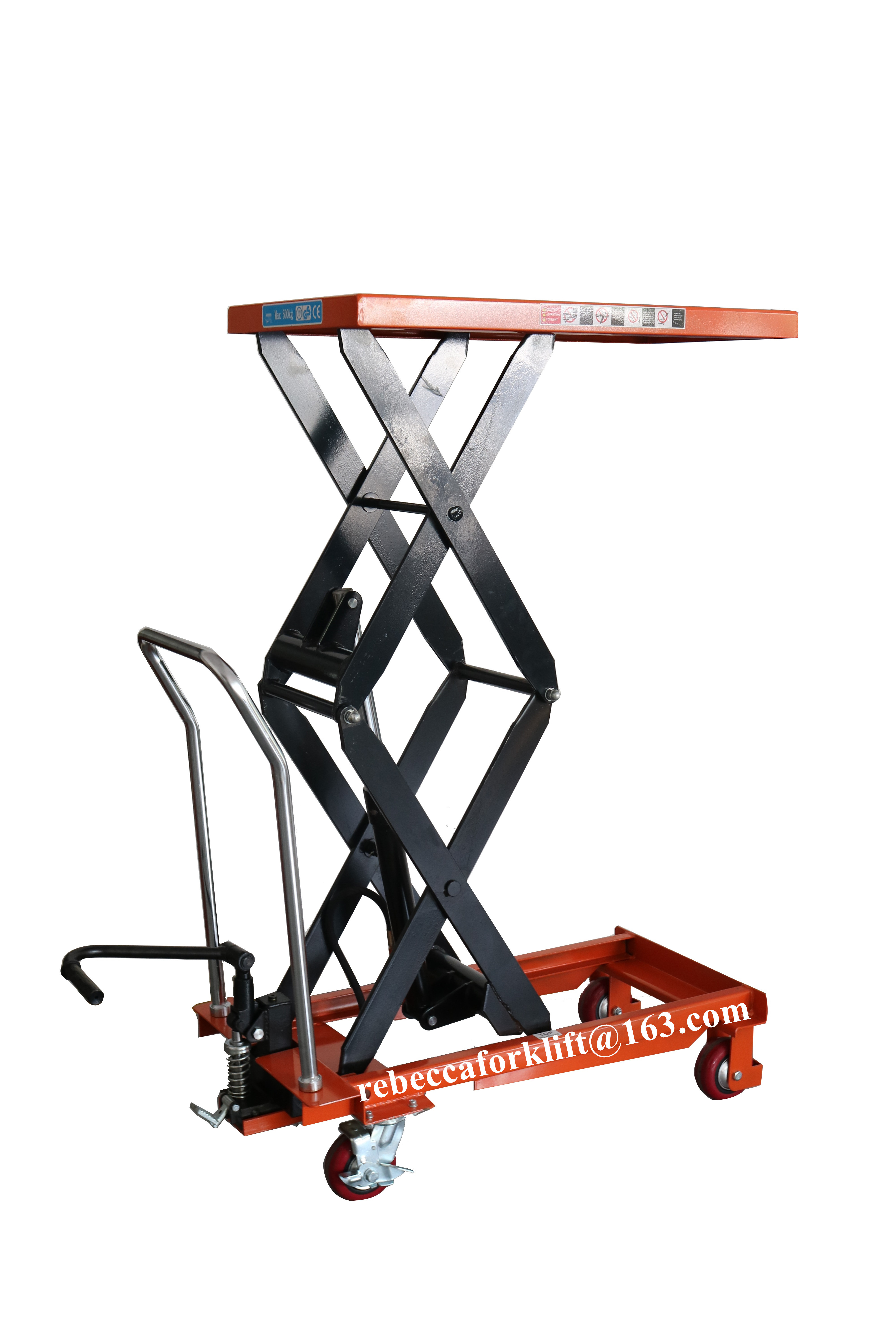 Mini Manual Lift Table , 1.5 Ton 1700MM Hand Scissor Lift Table Long Service Life