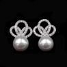 Buy cheap Customized Silver Pearl Earrings Jewelry / S925 Square Shape Simple Silver Earrings from wholesalers