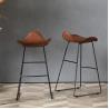 Buy cheap Leather Kitchen Industrial Bar Stools / Iron Base Industrial Bar Chairs from wholesalers
