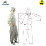 SGS White Blue 0.35kg 10000 Class Cleanroom ESD Smock