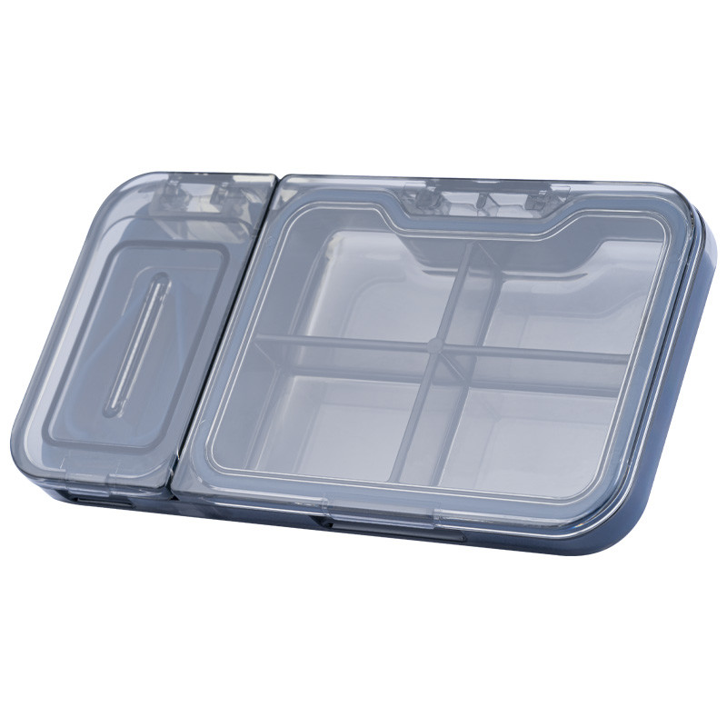 BPA Free Travel Pill Box Silicone Seal Ring Pill Cutter With Storage