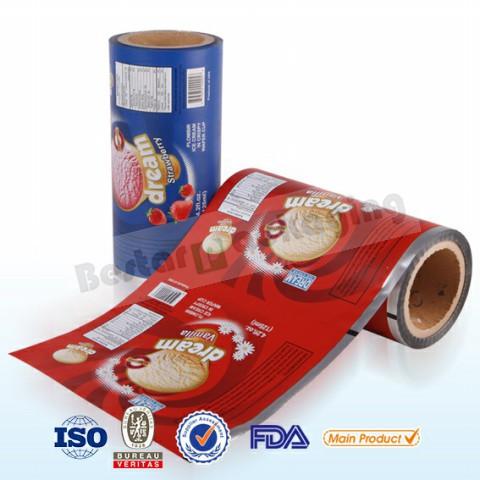 Buy cheap Food plastic film for ice cream packing.Food packaging plastic roll film with bestar packaging machine from wholesalers