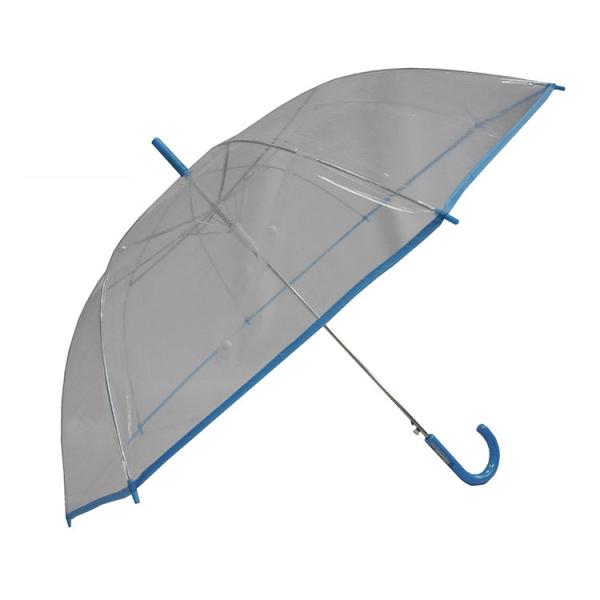 Buy cheap Transparent Clear POE Plastic See Through Umbrellas For Kids , Chrome Shaft from wholesalers