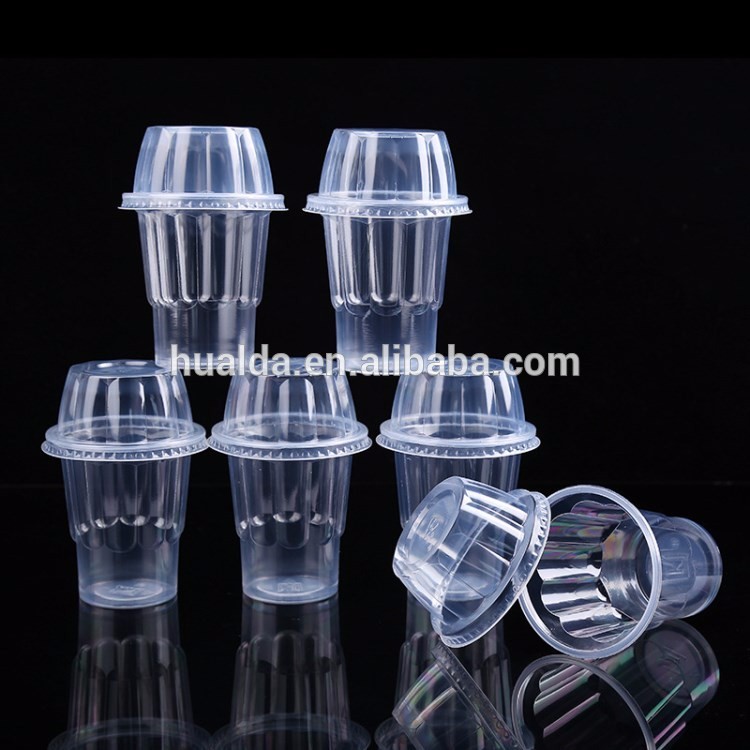 Cheap eco-friendly 10oz clear PET plastic cup for ice cream with lid