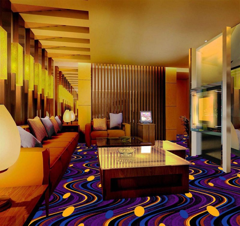 Commercial Hotel Carpet Flooring / Wilton Royal Carpet Jacquard Style